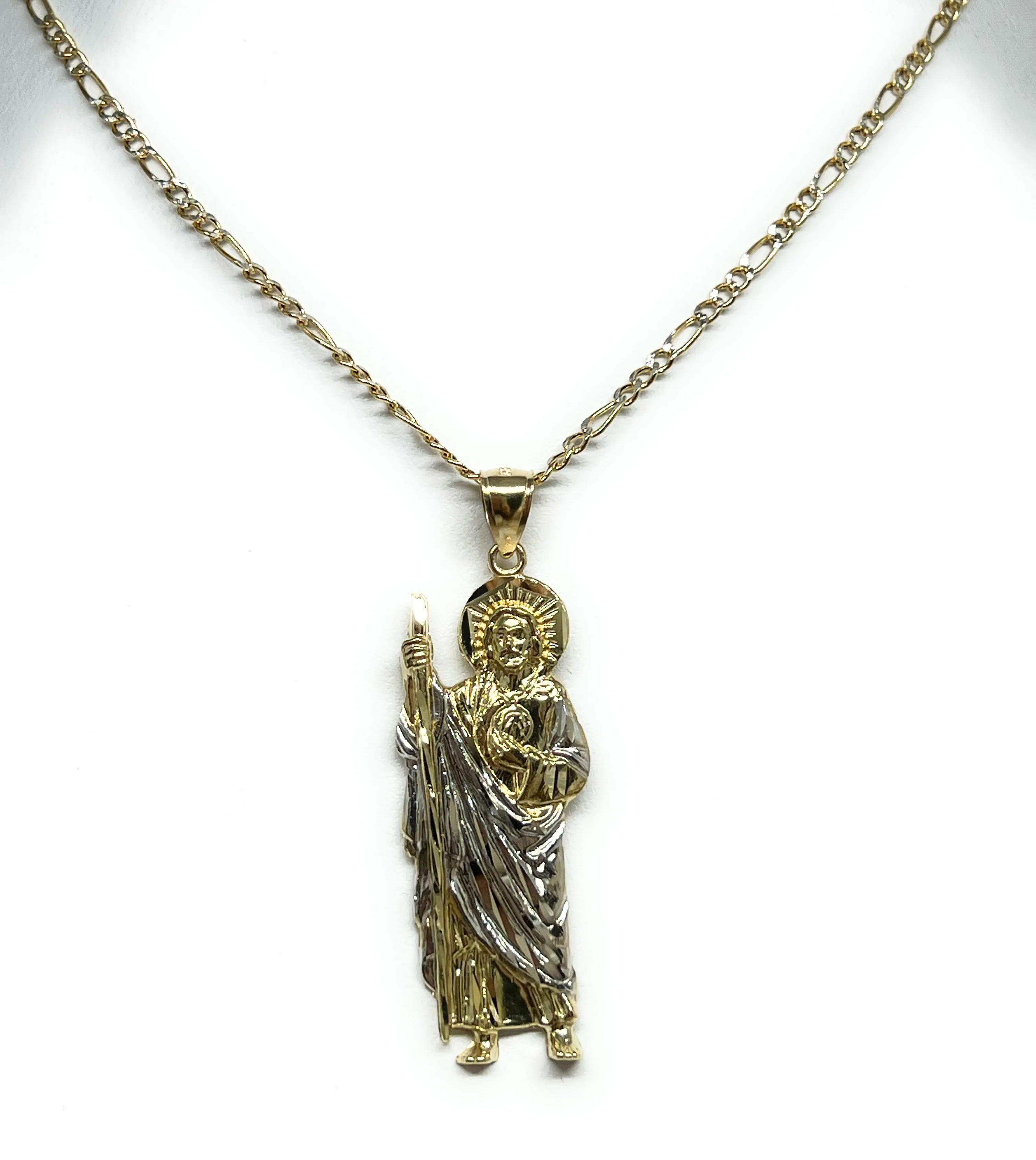 10k Solid Gold Yellow 2-Tone Saan Judas Saaint Jude Pendant (SM, MED)