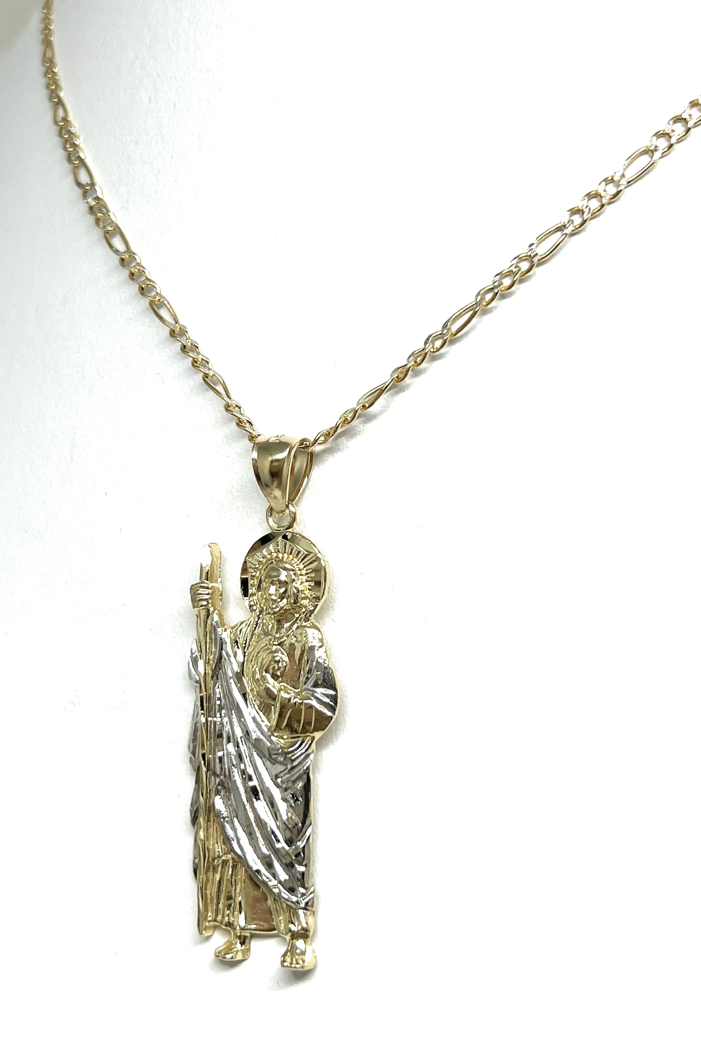 10k Solid Gold Yellow 2-Tone Saan Judas Saaint Jude Pendant (SM, MED)