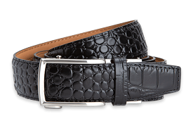 Alligator Black, 1 3/8 Strap, Dress Belt