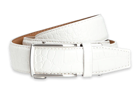 Alligator White, 1 3/8 Strap, Dress Belt