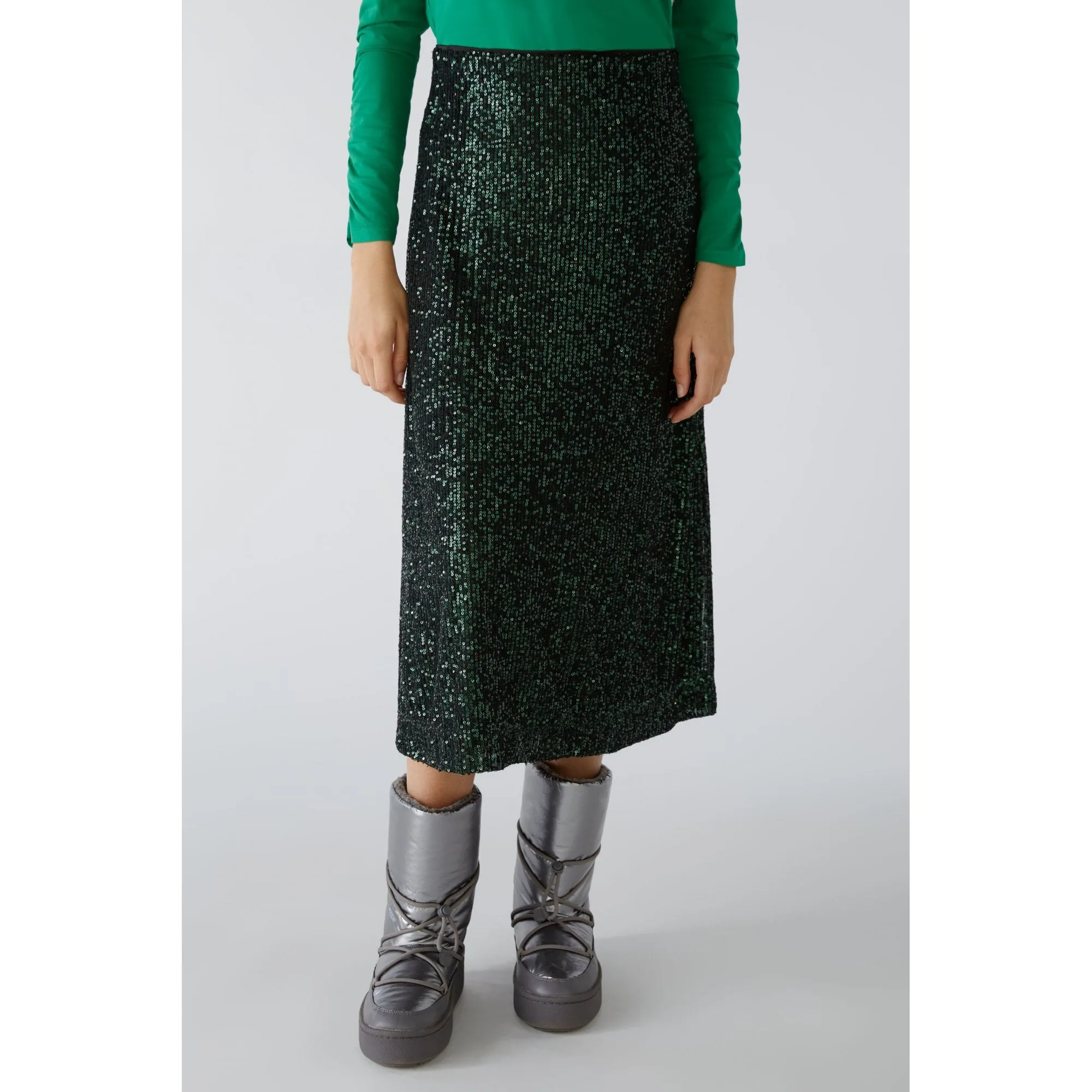 Allover Sequin Midi Stretch Skirt