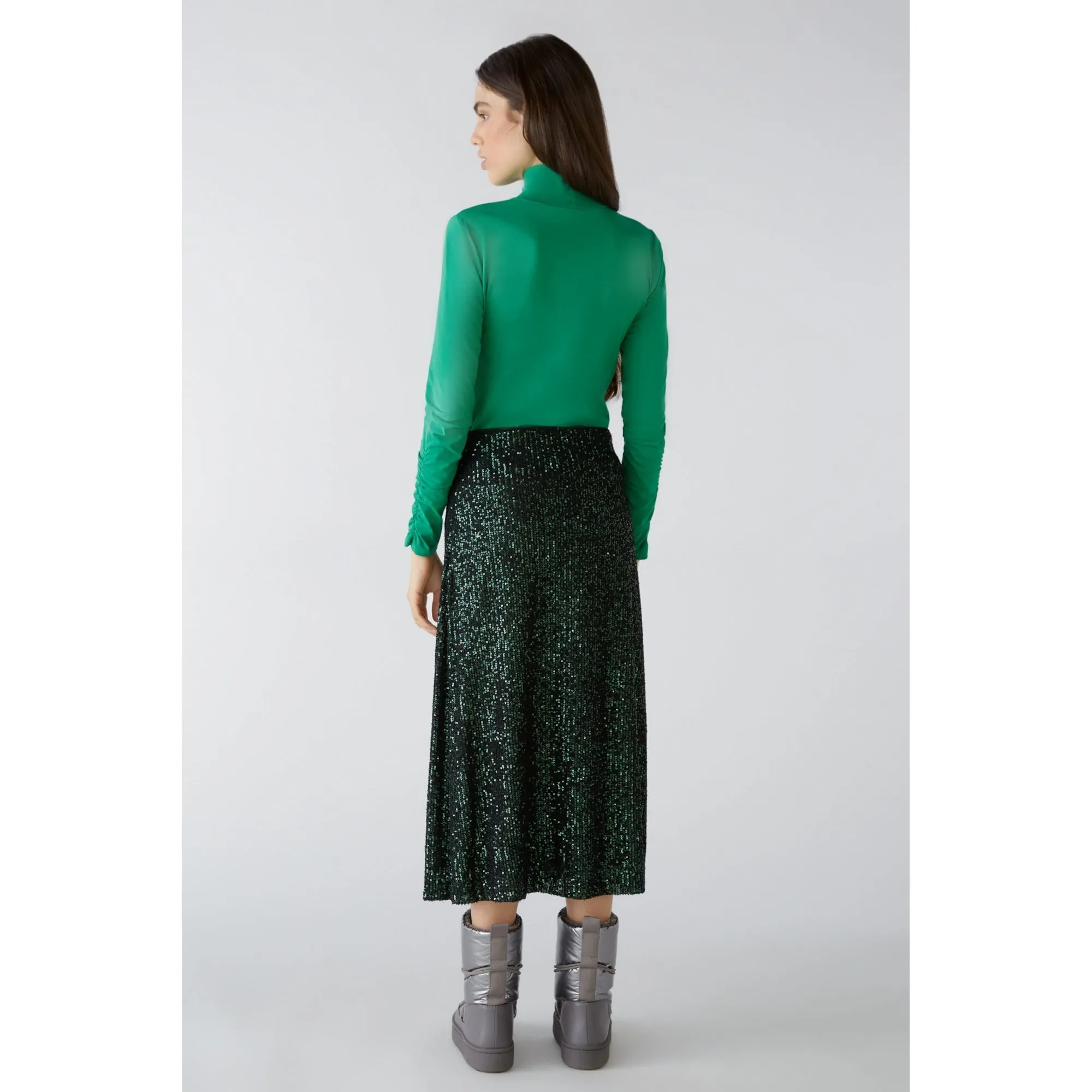 Allover Sequin Midi Stretch Skirt