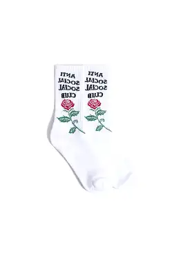 Anti Social Social Club Broken Ankle Socks White