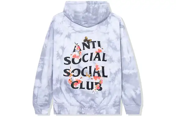 Anti Social Social Club Kkoch Never Dies Hoodie Grey Tie Dye