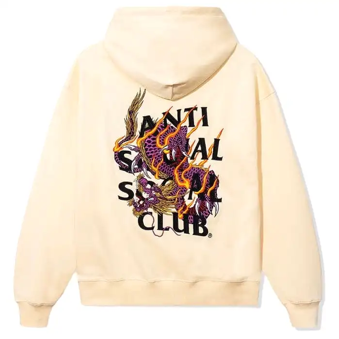 Anti Social Social Club Quivering Liquids Embroidered Hoodie (Ecru)