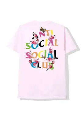 Anti Social Social Club Rainbow Kkoch Tee Pink