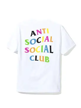 Anti Social Social Club Rainbow Logo Tee White L