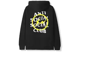 Anti Social Social Club x Fragment Yellow Bolt Hoodie (FW19) Black