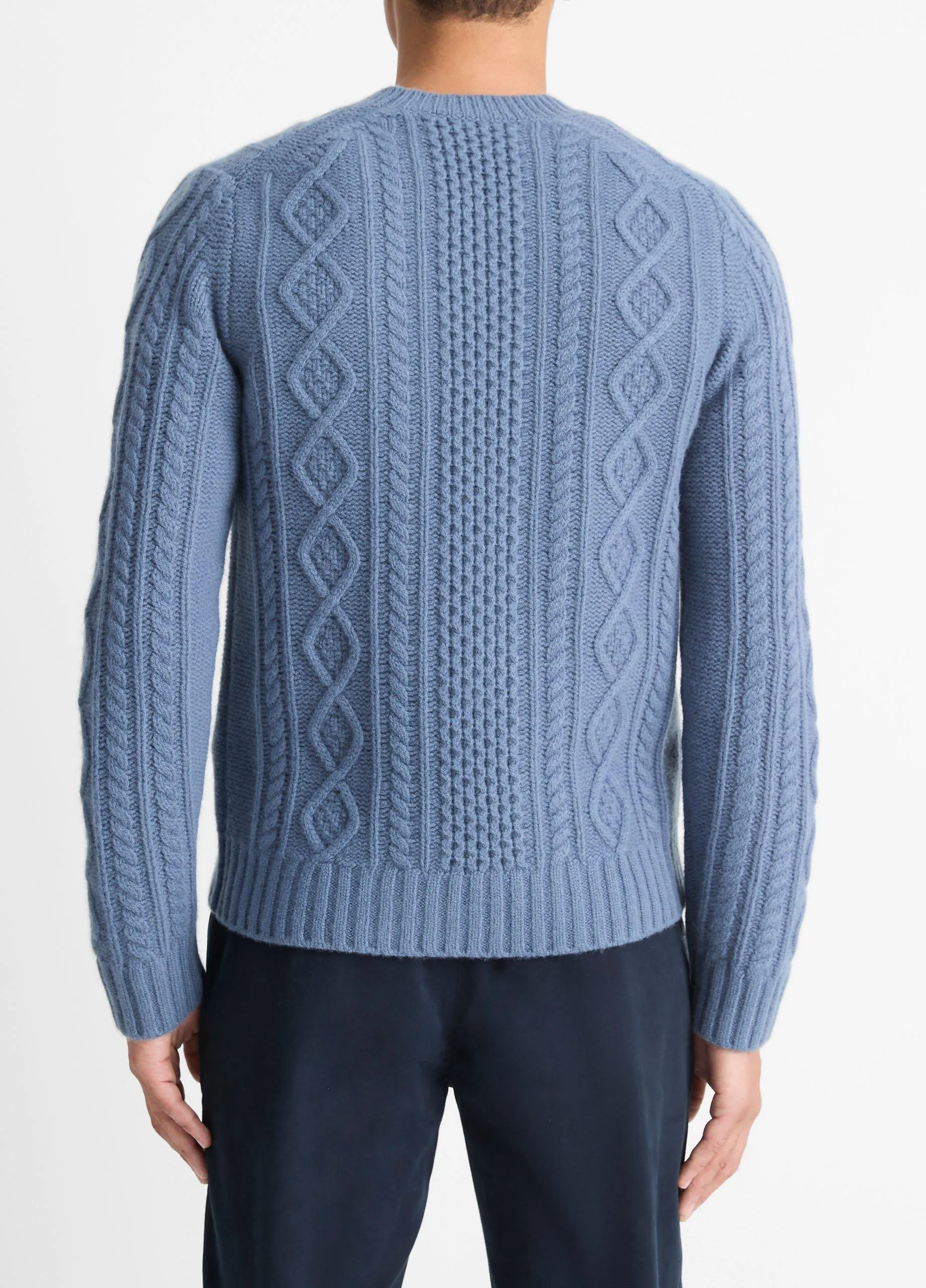 Aran Cable Wool Crew Neck Sweater