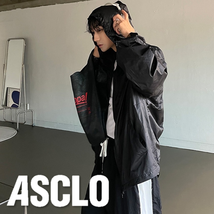 ASCLO  |Unisex Nylon Street Style Long Sleeves Plain Oversized