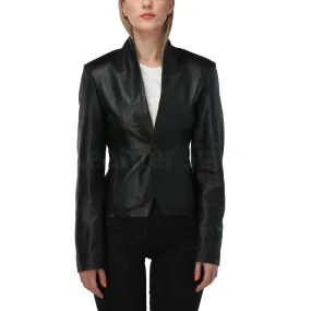 Black Minimalist Leather Jacket - Leather Skin Shop