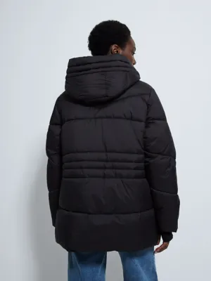 Black Short Hooded Padded Coat | Women | George at ASDA