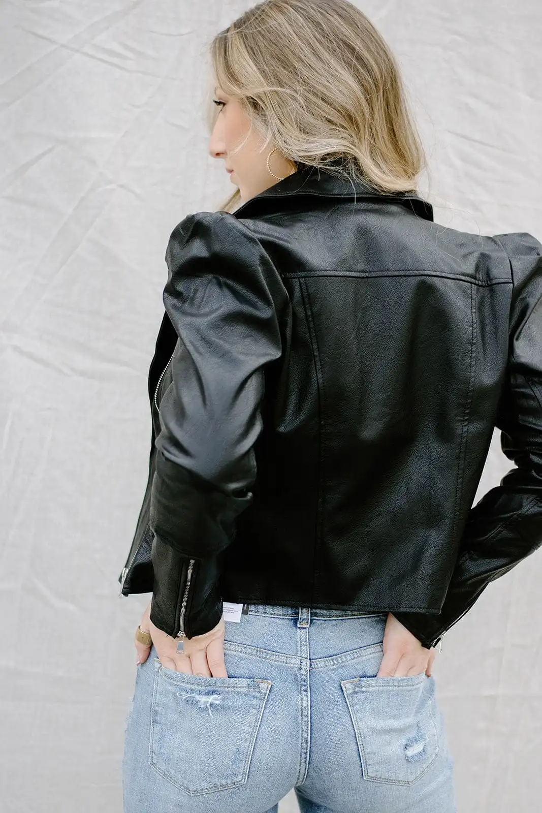 Black Vegan Leather Biker Jacket