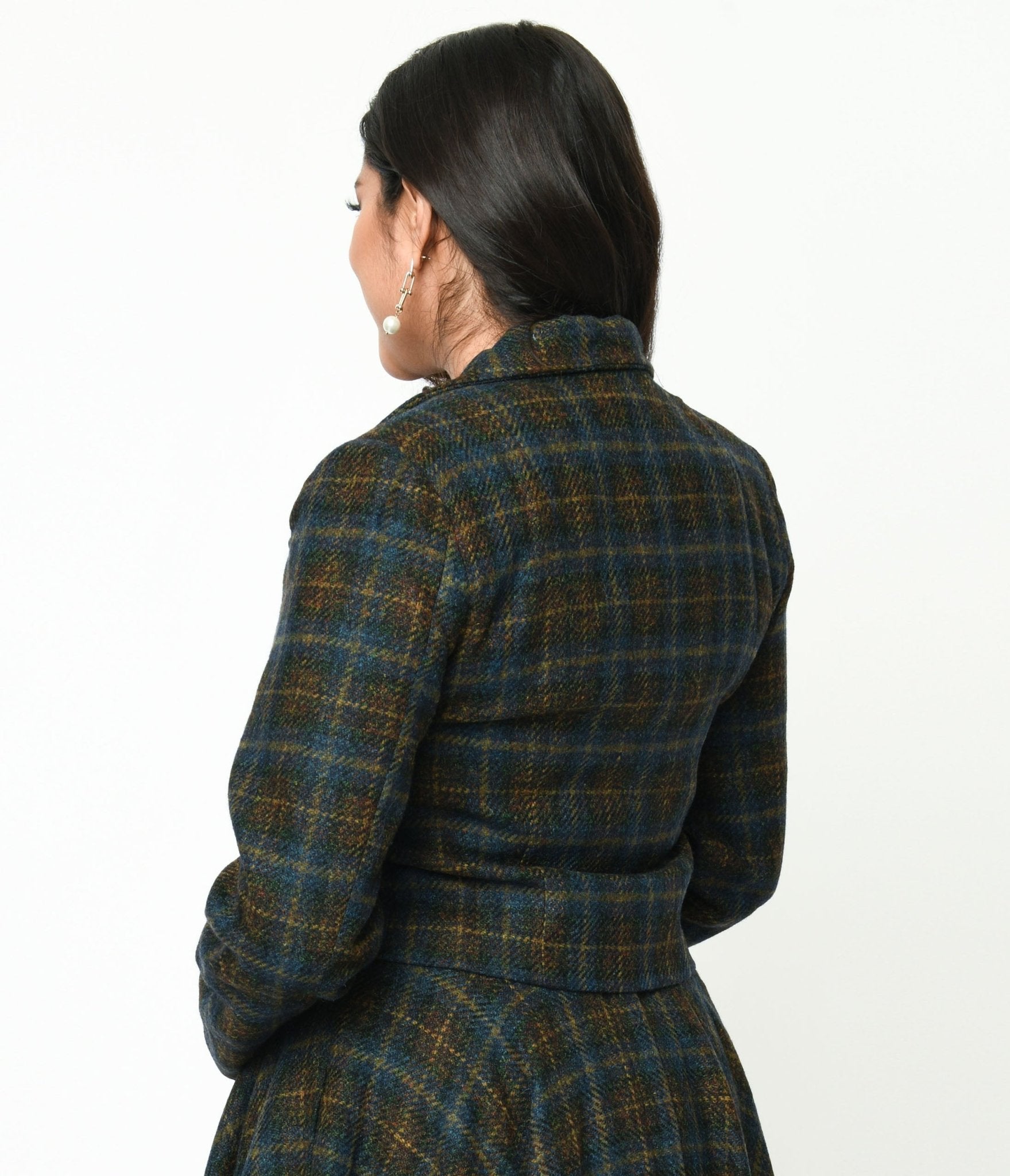 Blue & Green Check Plaid Jacket