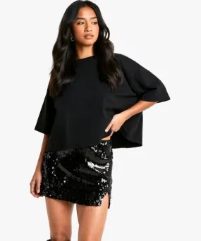 boohoo Womens Petite Sequin Micro Mini Skirt