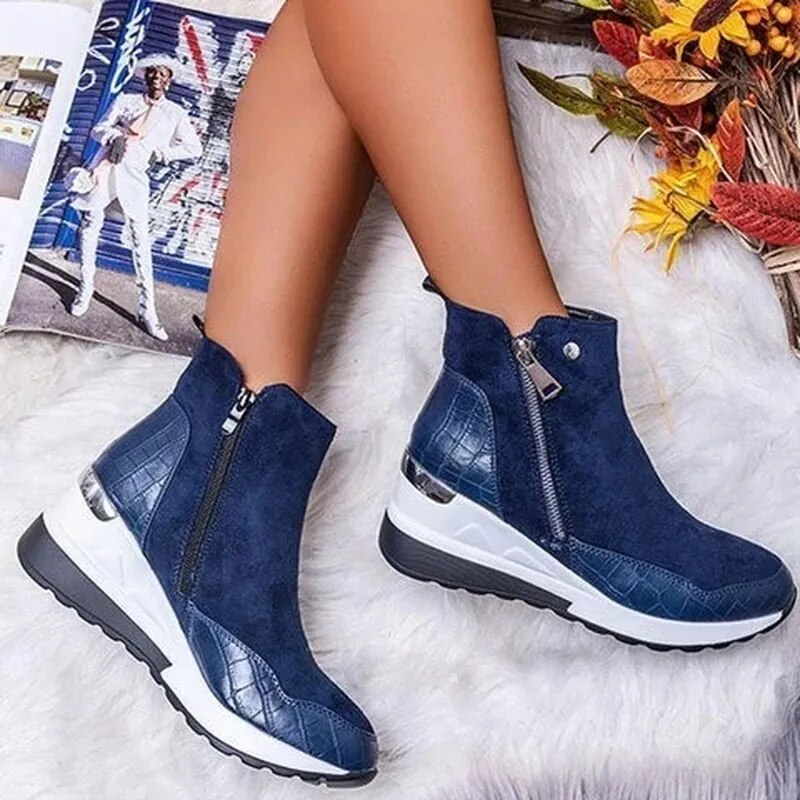 Boots Ladies Side Zipper Ankle Boots Plus Size Booties