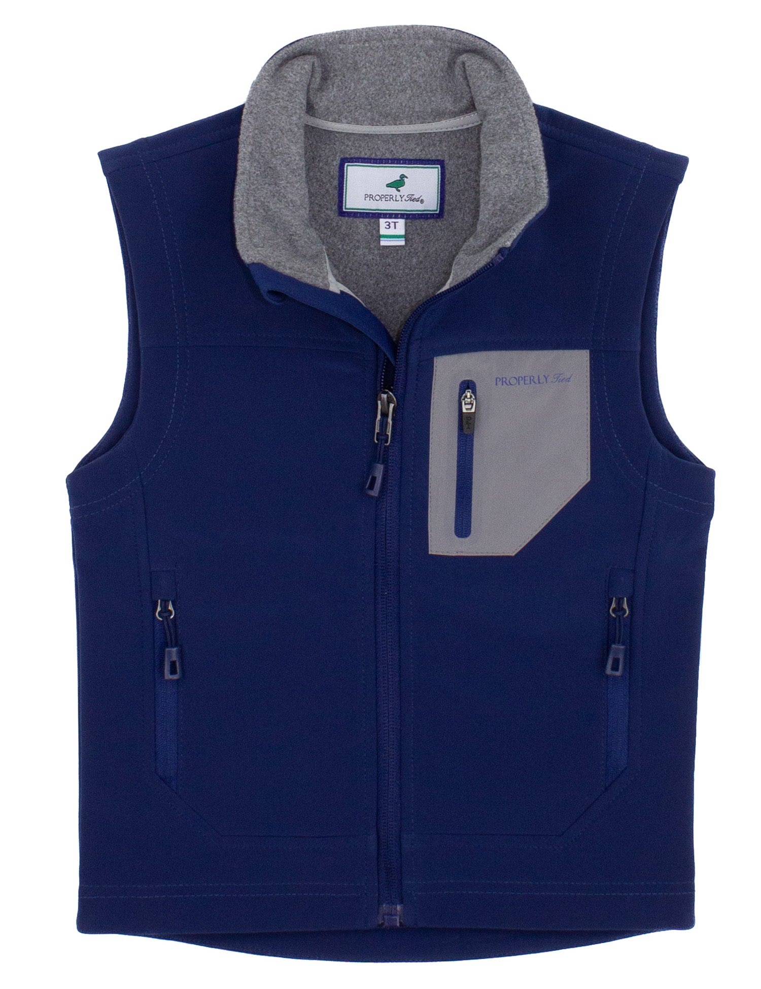 Boy's Peak Softshell Vest - Navy