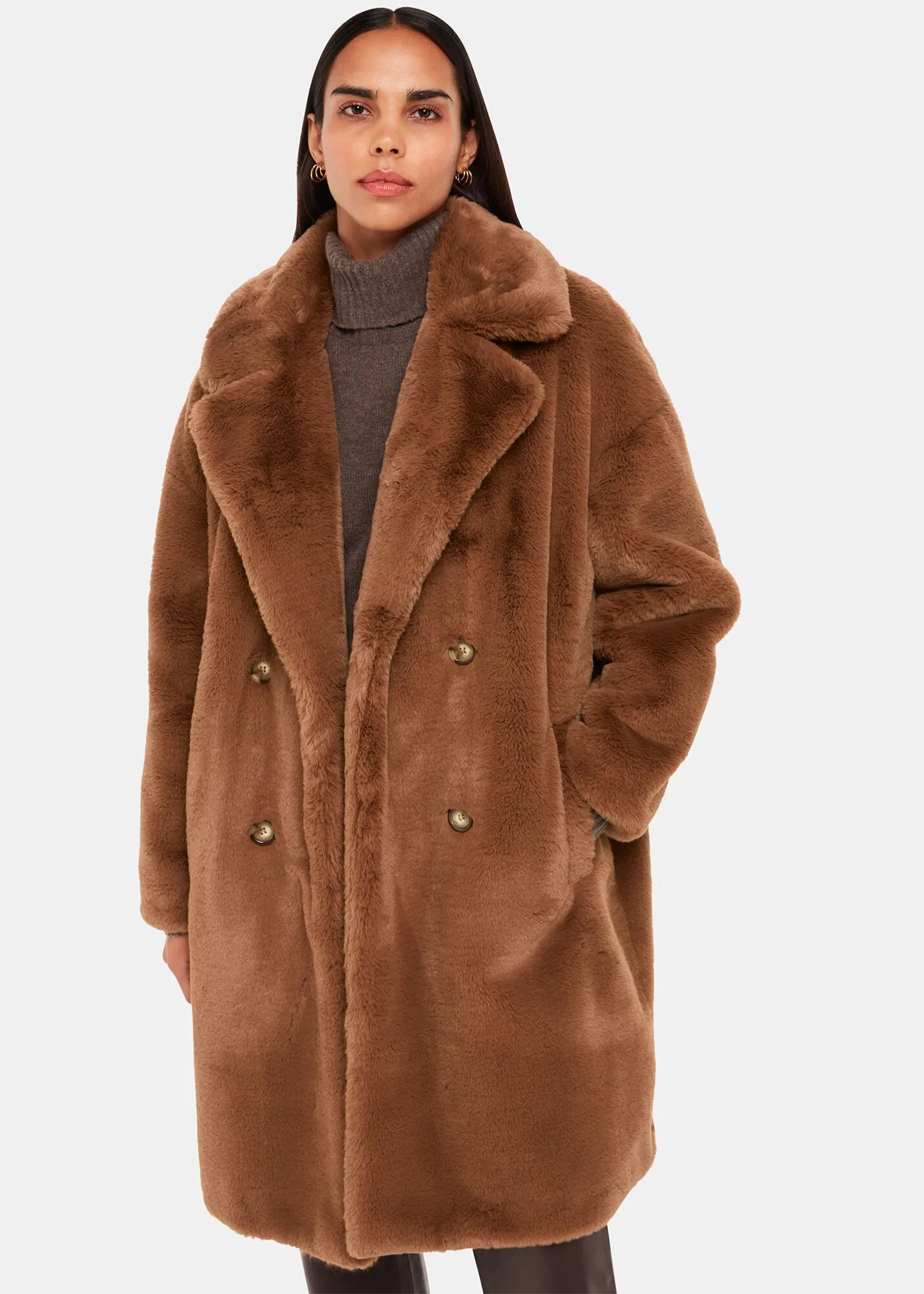 Brown Teddy Faux Fur Coat