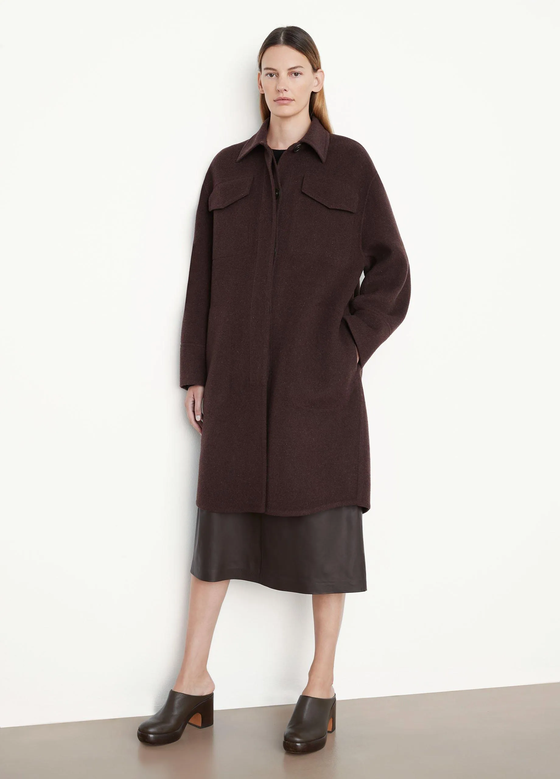 Brushed Wool Shirt Coat