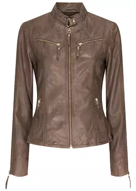 BTF CPH Biker Jacket 10245 almond brown with gold