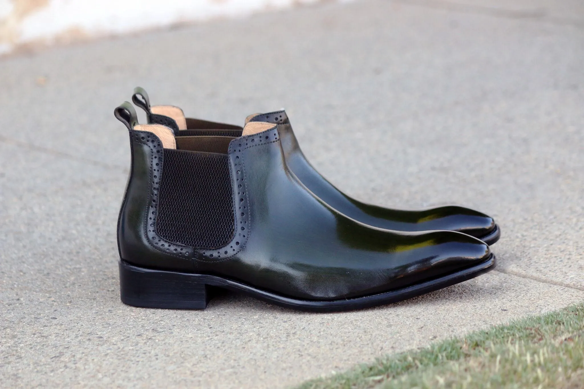 Burnished Calfskin Slip-On Boot Chestnut