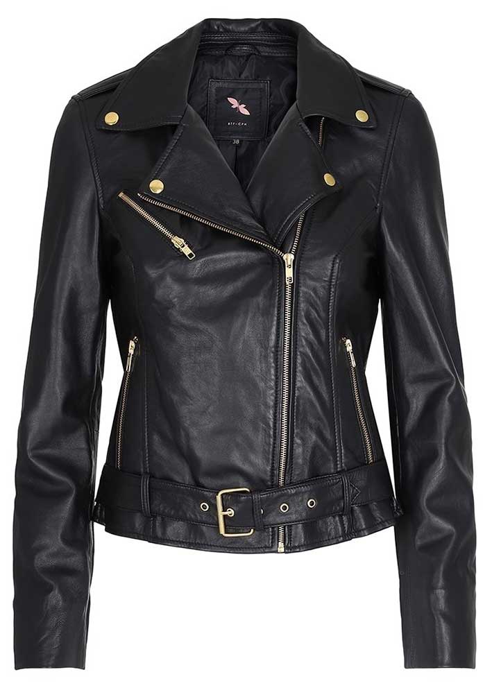 Butterfly CPH Biker Jacket 10575 Skindjakke - black with gold