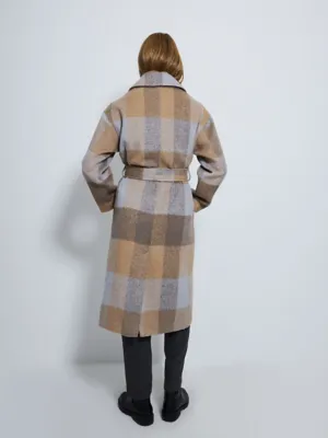 Camel Checked Belted Formal Coat | Women | George at ASDA