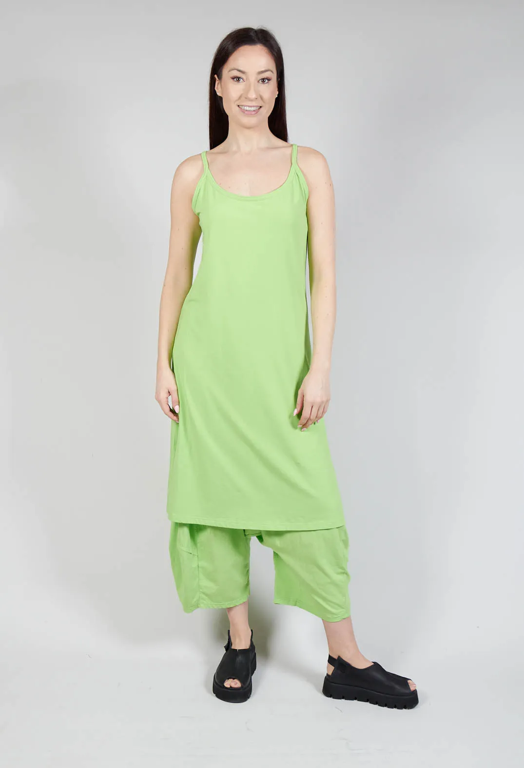 Cami Jersey Dress in Lime