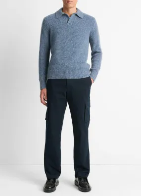 Cashmere Donegal Johnny-Collar Sweater