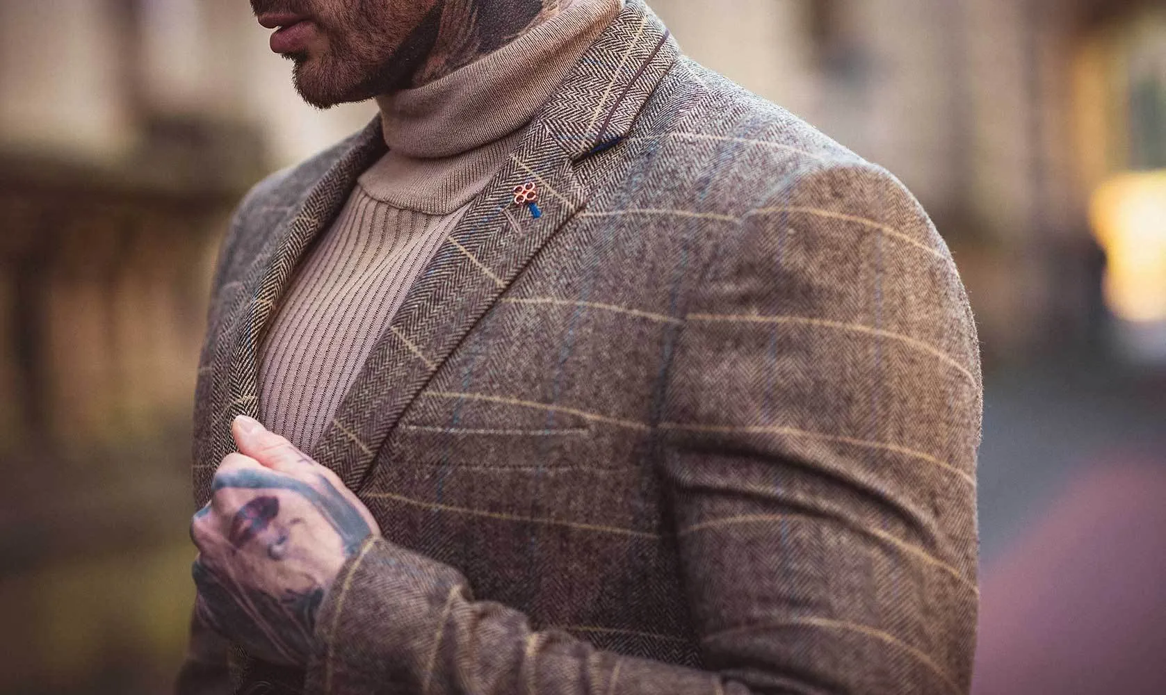 Cavani Albert Brown Tweed Blazer