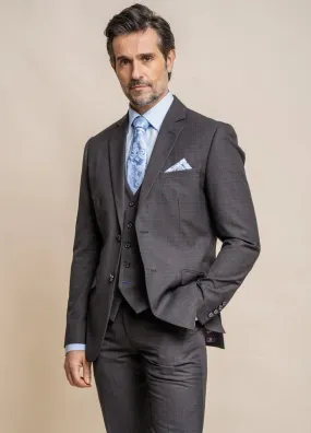 Cavani Seeba Grey Slim Fit Suit Blazer