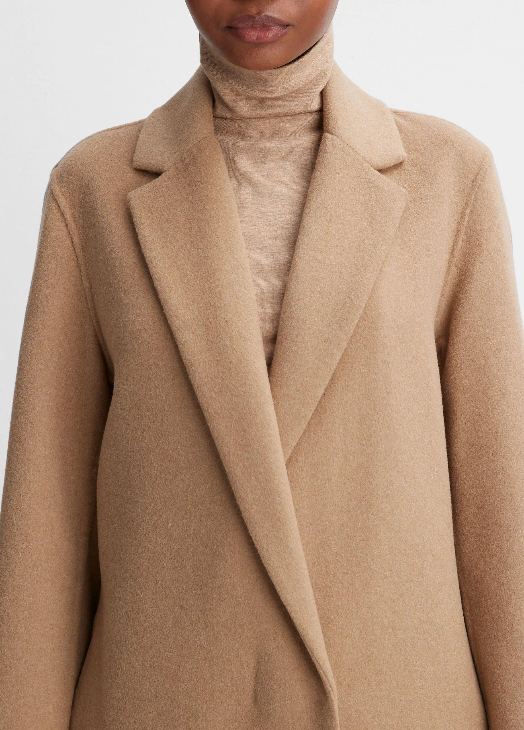 Classic Wool-Blend Straight Coat