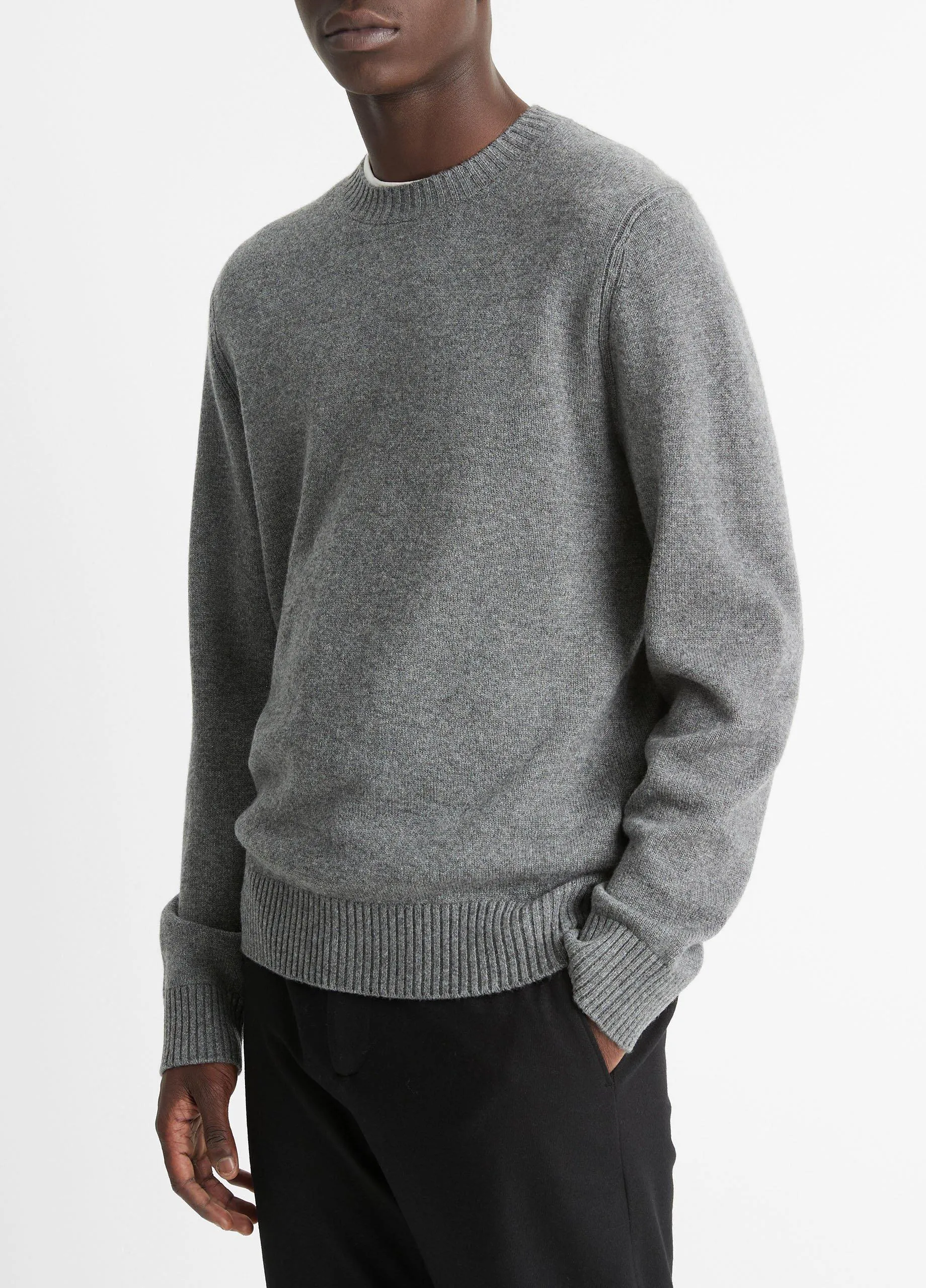 Classic Wool-Cashmere Crew Neck Sweater