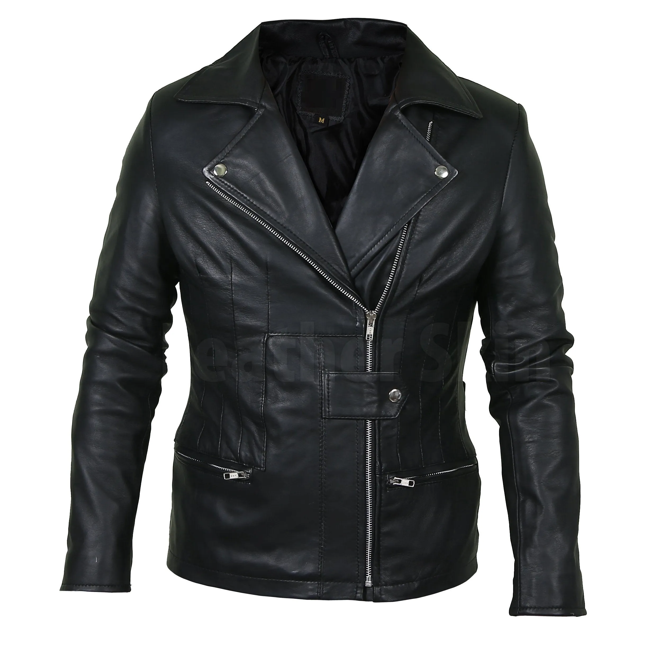 Classy Black Brando Genuine Leather Jacket - Leather Skin Shop