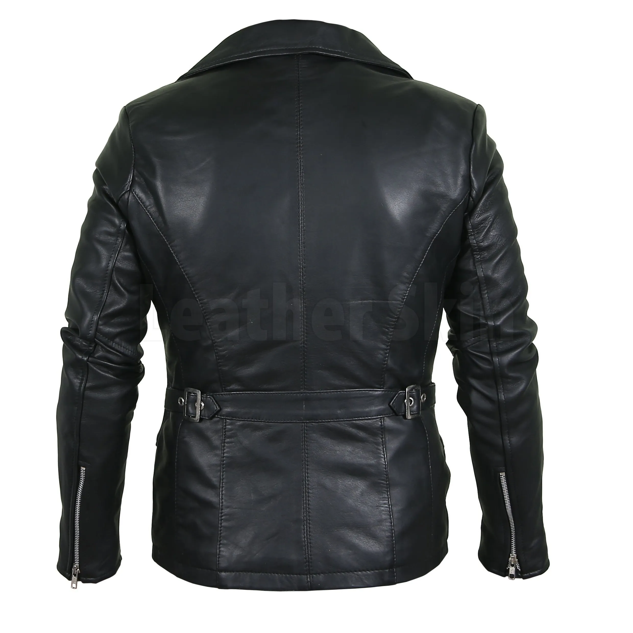 Classy Black Brando Genuine Leather Jacket - Leather Skin Shop