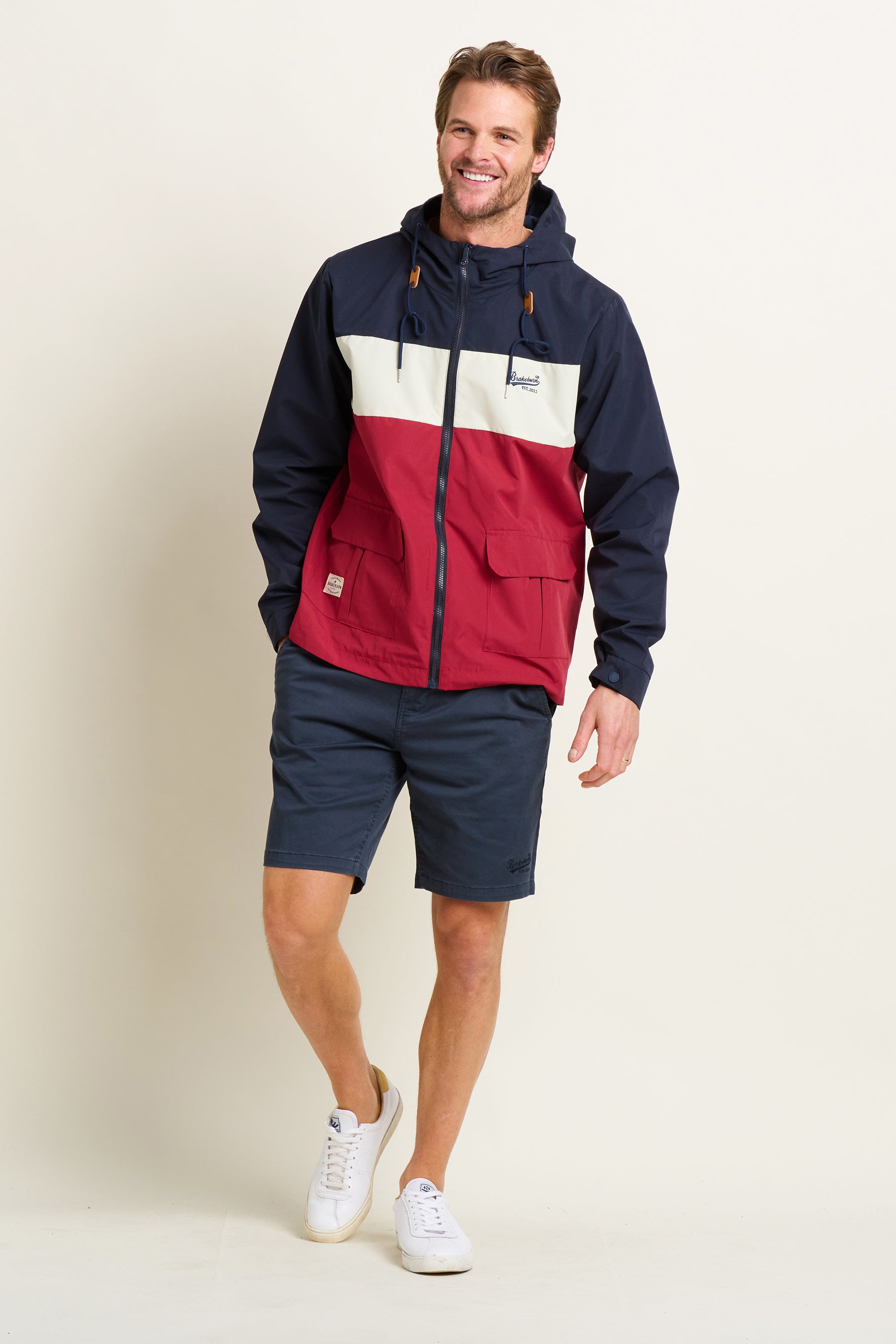 Colour Block Zip Through Jacket