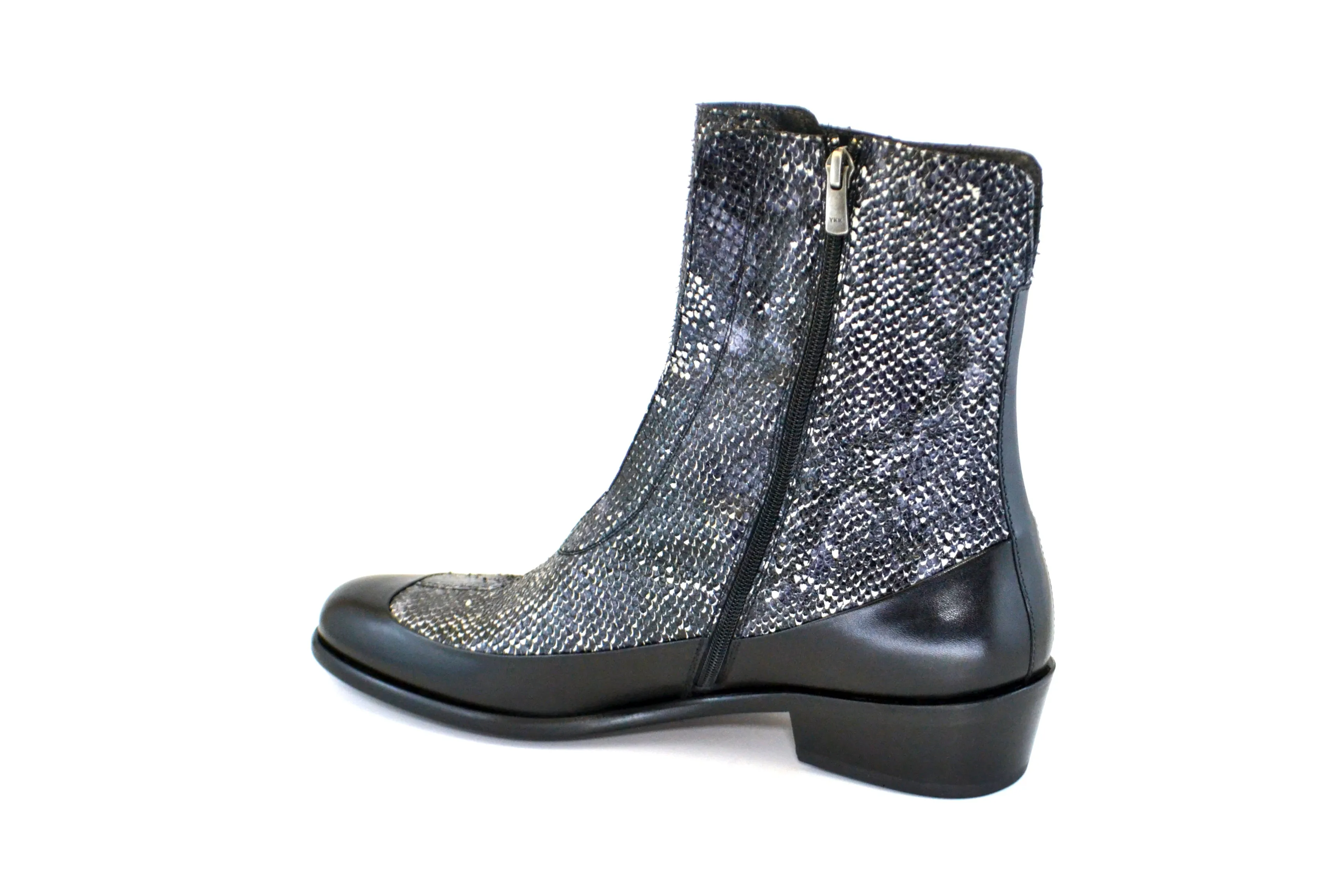 Corrente Python Printed Calfskin Slip-On Boot Black