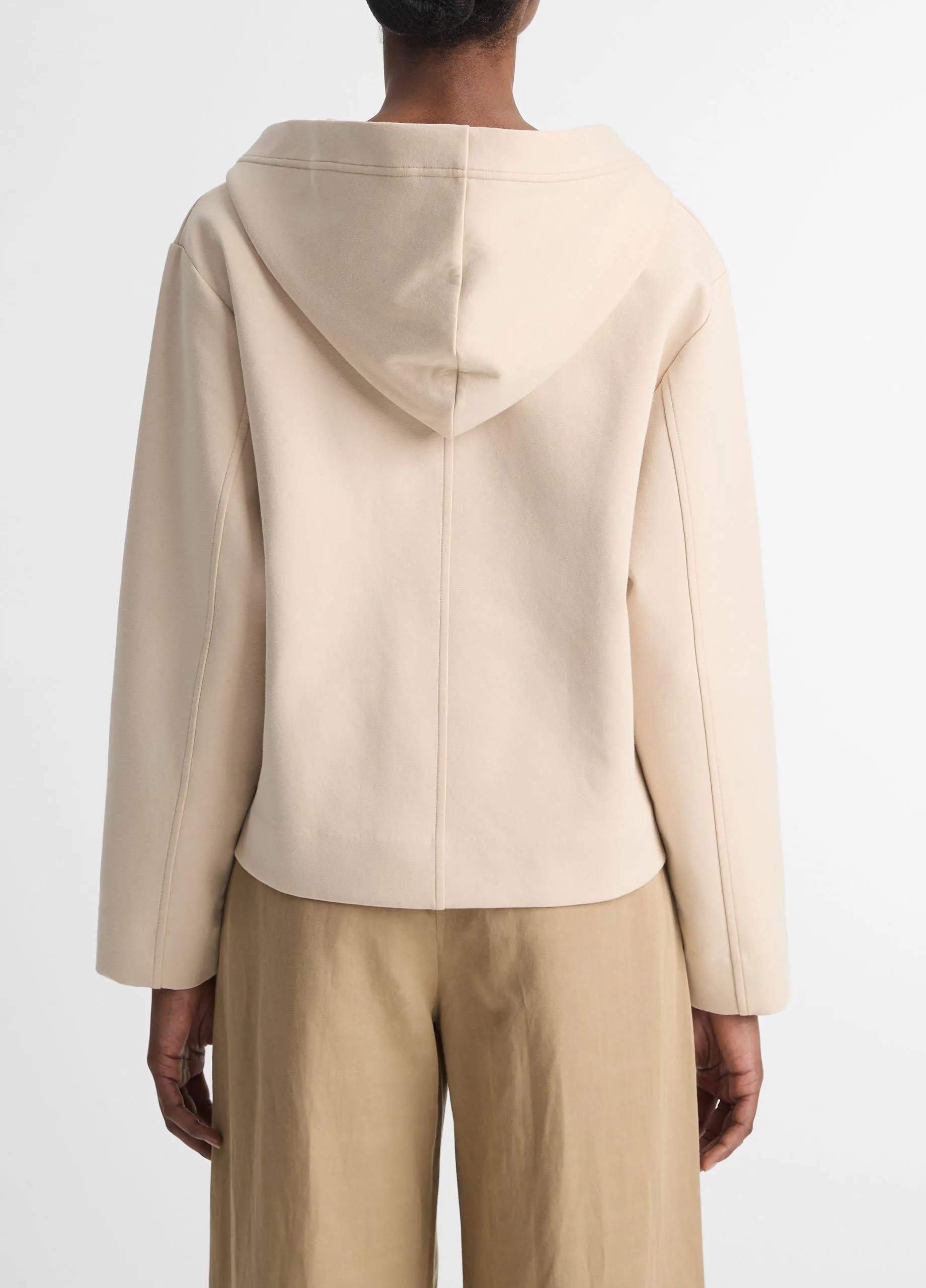 Cotton-Blend Cropped Zip-Up Hoodie