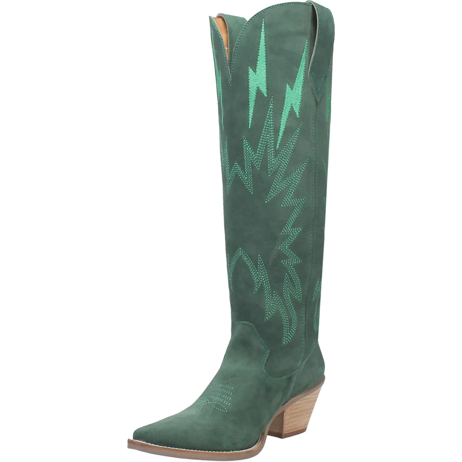 Dingo Womens Thunder Road Green Suede Fashion Boots