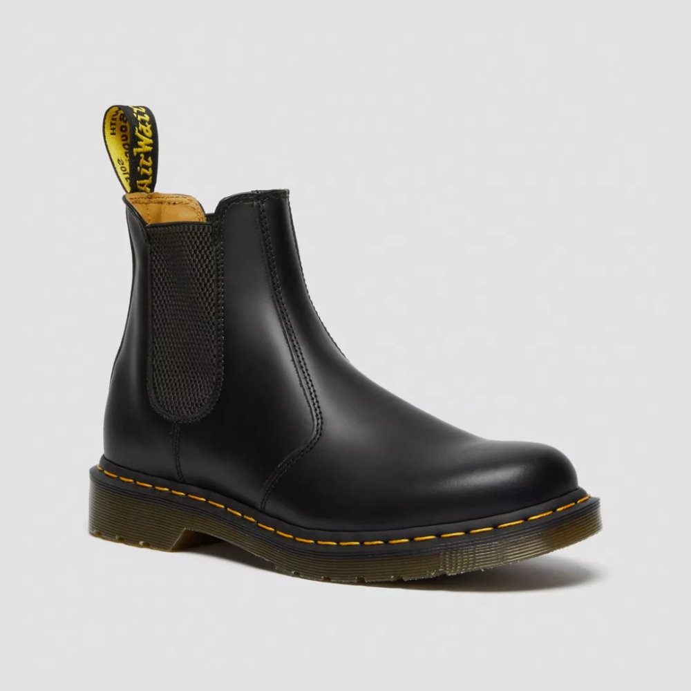 Dr. Martens Women's 2976 Yellow Stitch - Black Smooth