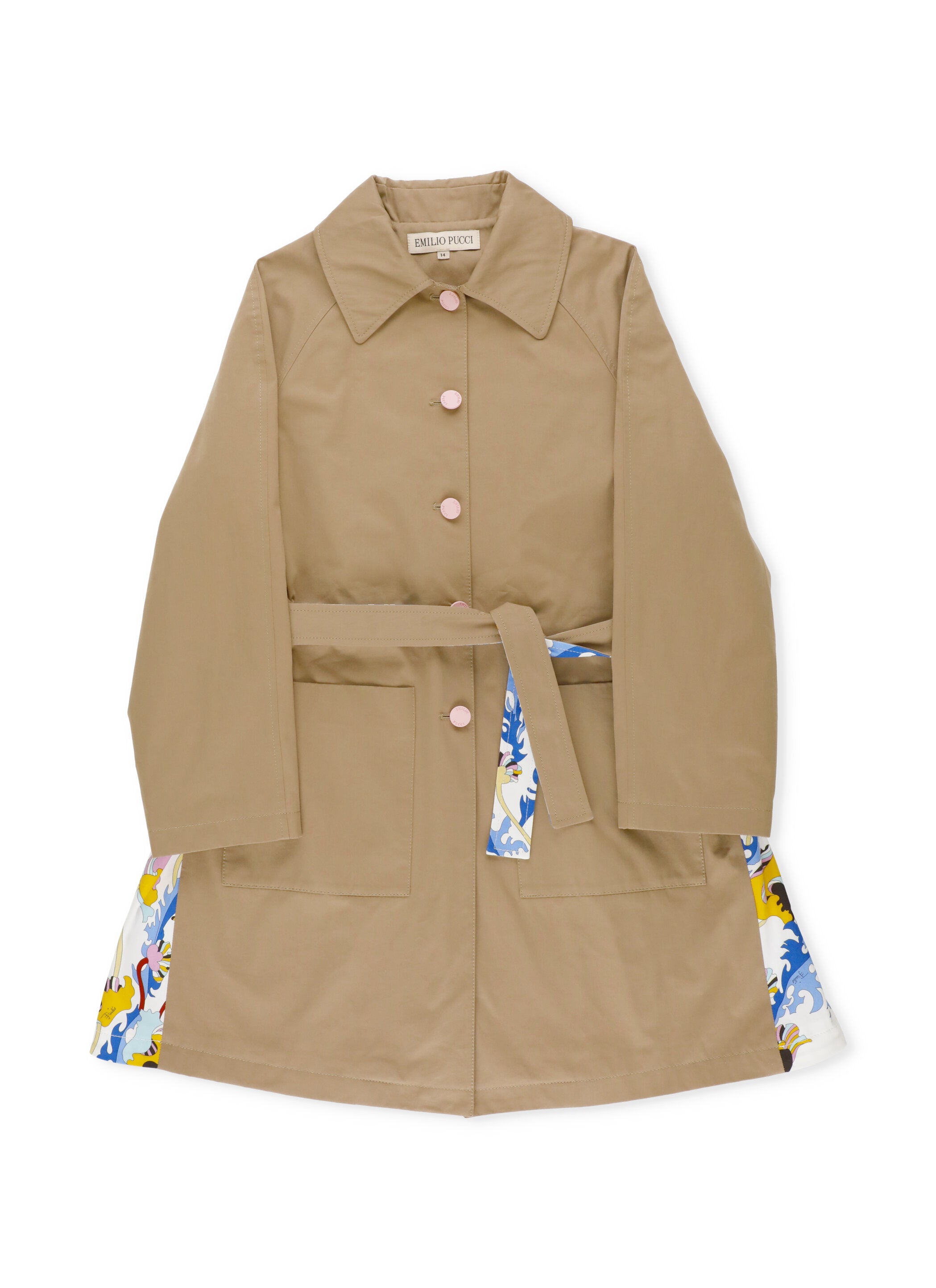 Emilio Pucci Junior Panelled Belted Trench Coat