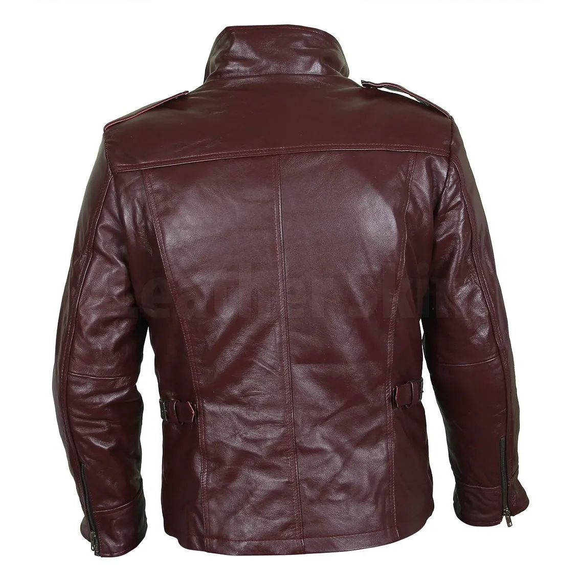 Exceptional burgundy leather field jacket - Leather Skin Shop