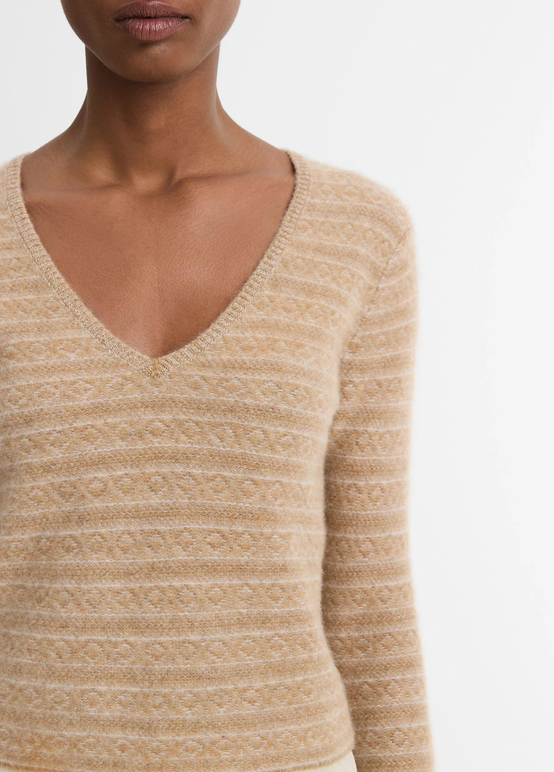 Fair Isle Cashmere V-Neck Sweater