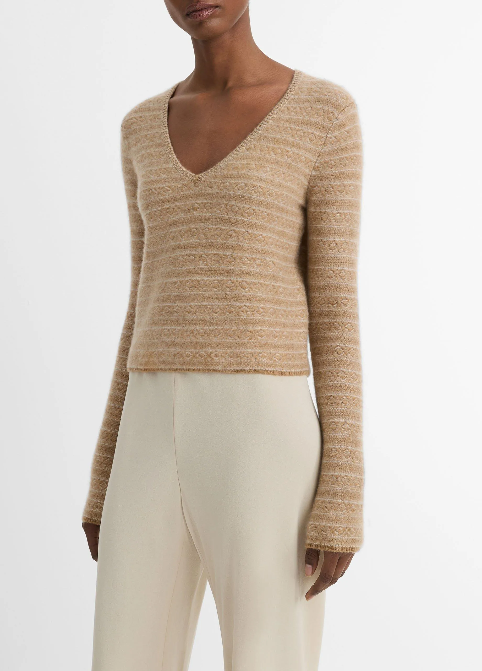 Fair Isle Cashmere V-Neck Sweater