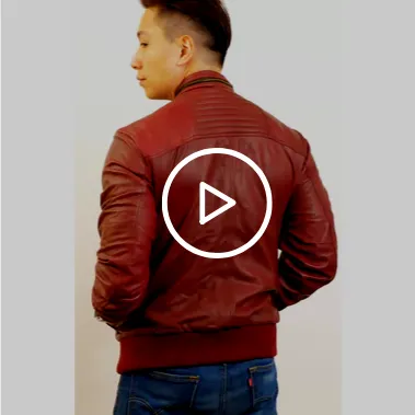 Flashy Sangria Leather Bomber Jacket - Leather Skin Shop