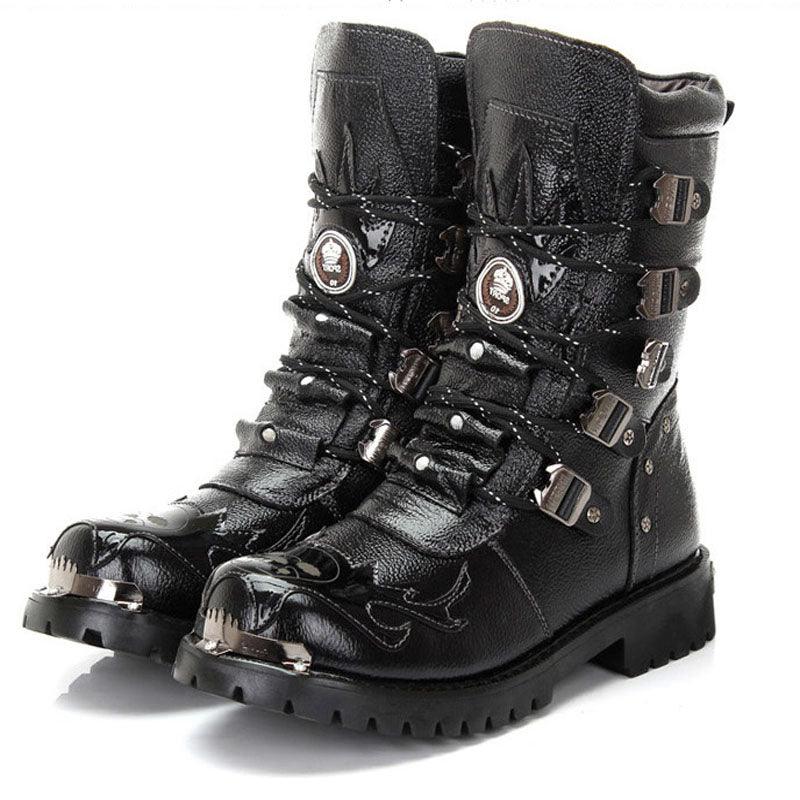 Genuine Leather Metal Gothic Punk Boots