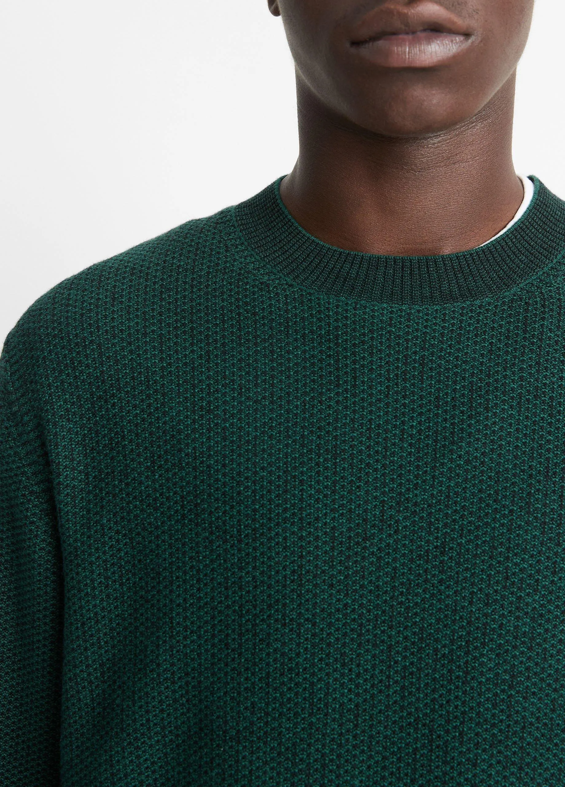 Geo-Jacquard Wool-Blend Crew Neck Sweater