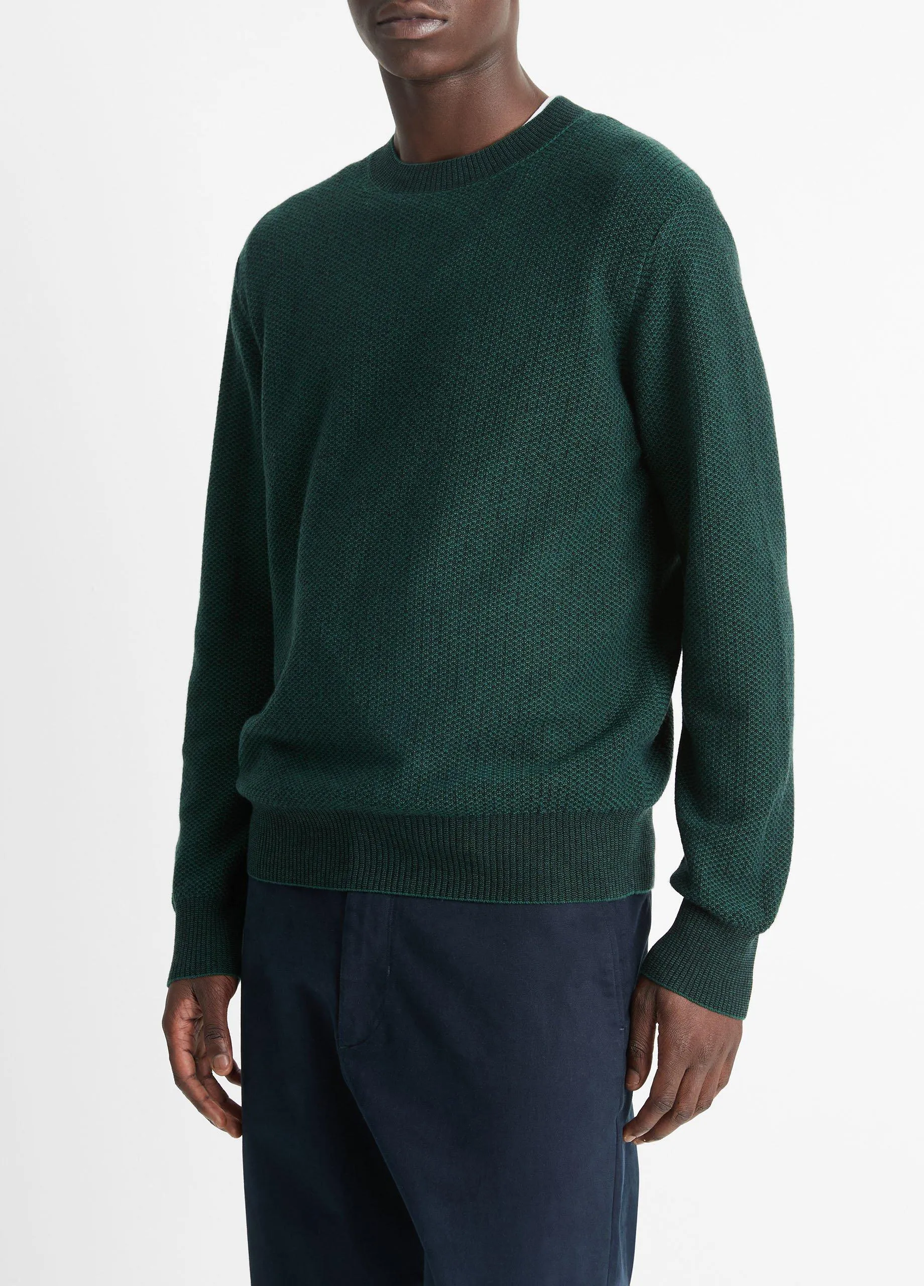 Geo-Jacquard Wool-Blend Crew Neck Sweater