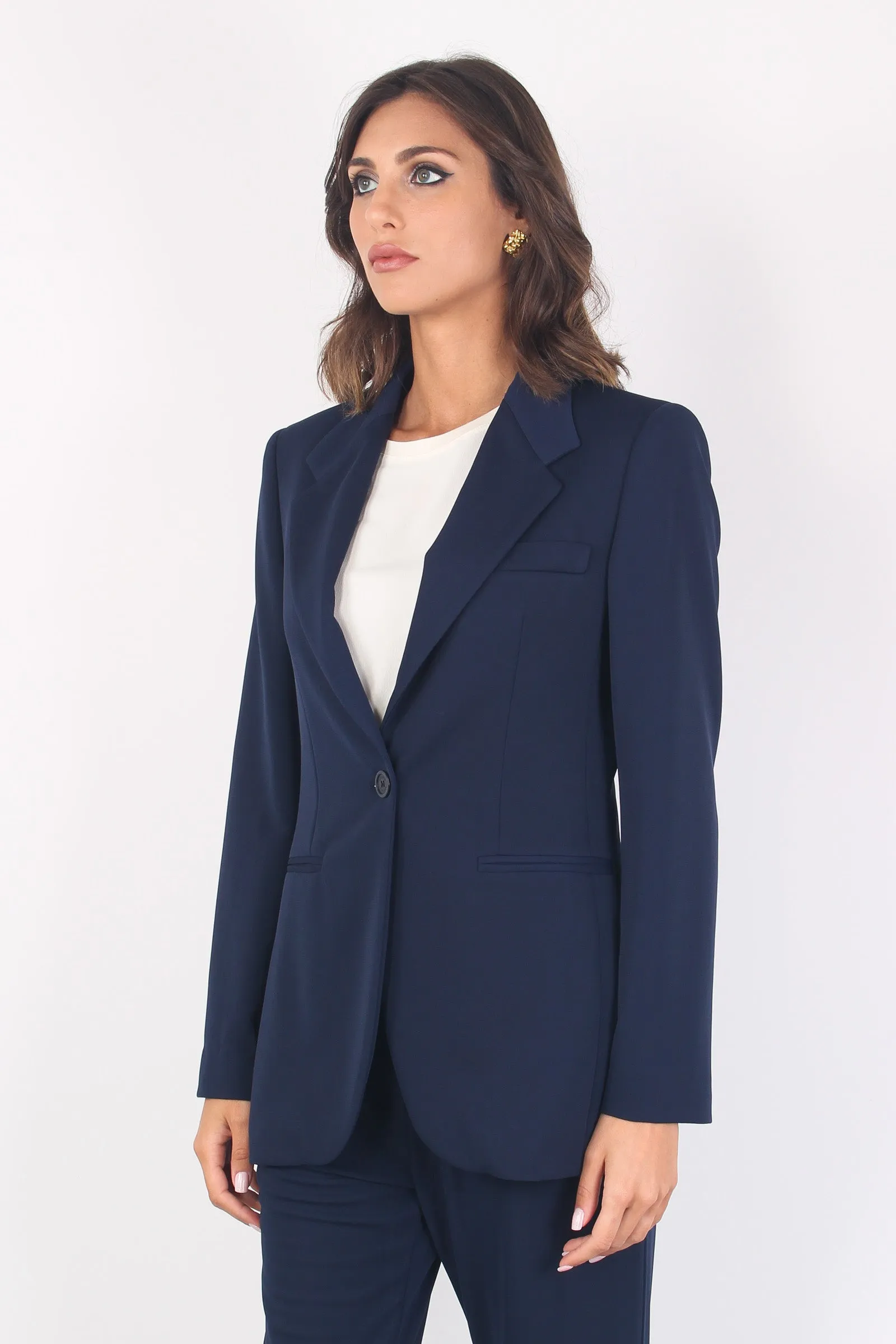 Giacca Jersey Viscosa Blu