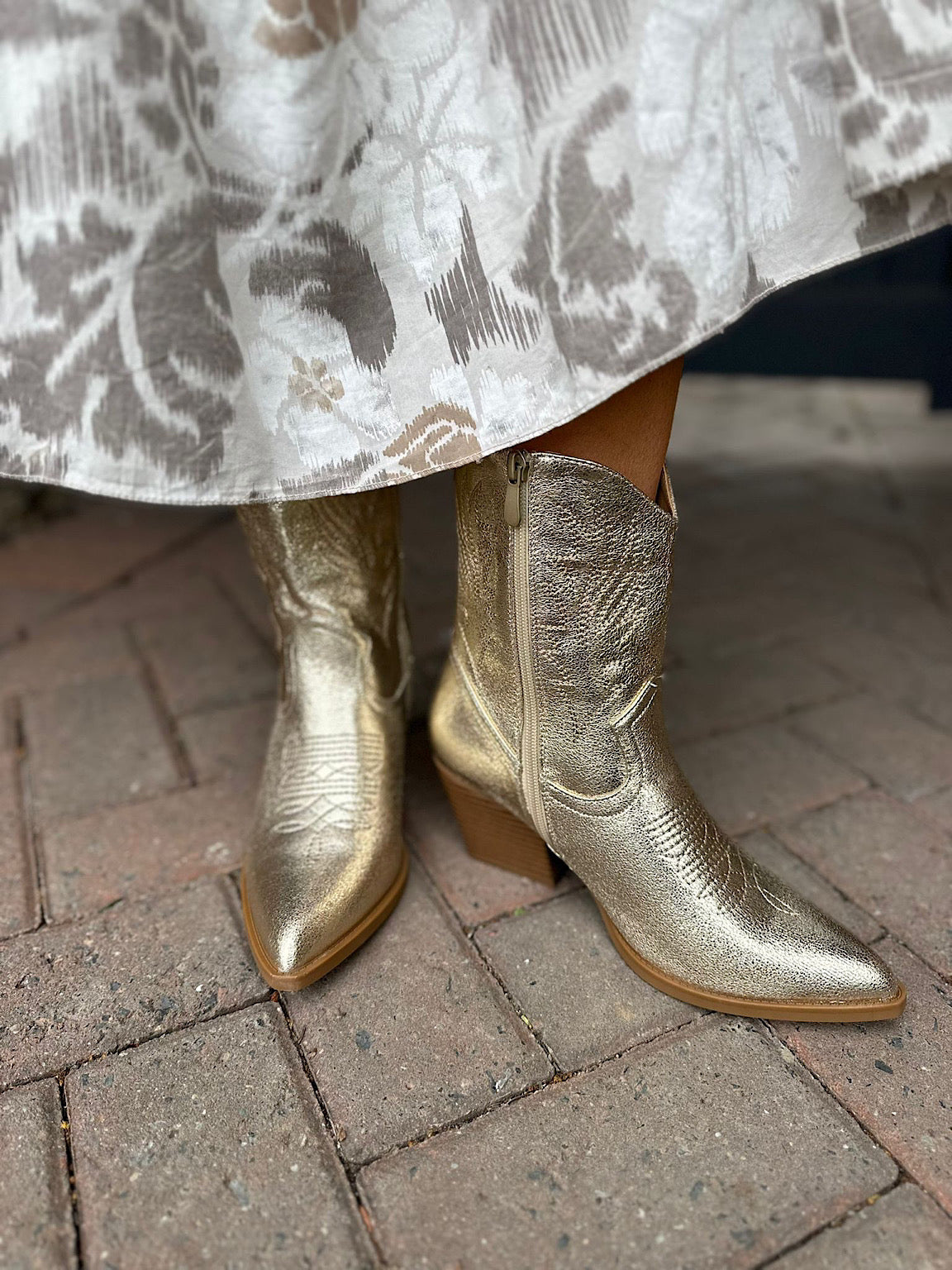 Gold Shimmer Western Boots